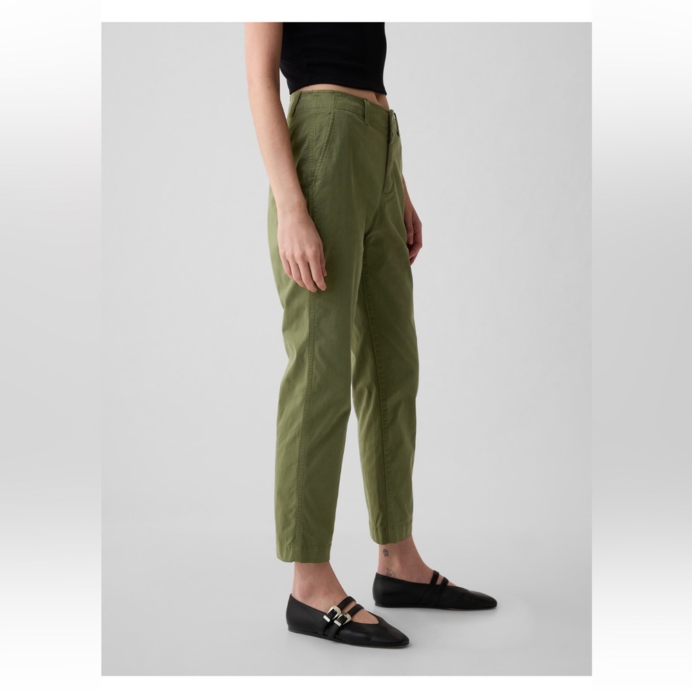 Gap Women Mid Rise Downtown Khakis army green size 14 - Picture 3 of 9